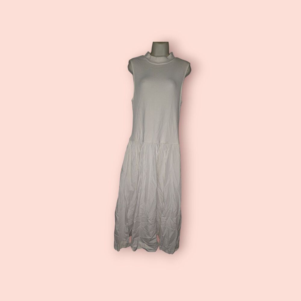 Free People Free‑Est Pepita Midi Dress White Large Boho Flowy Casual Summer L